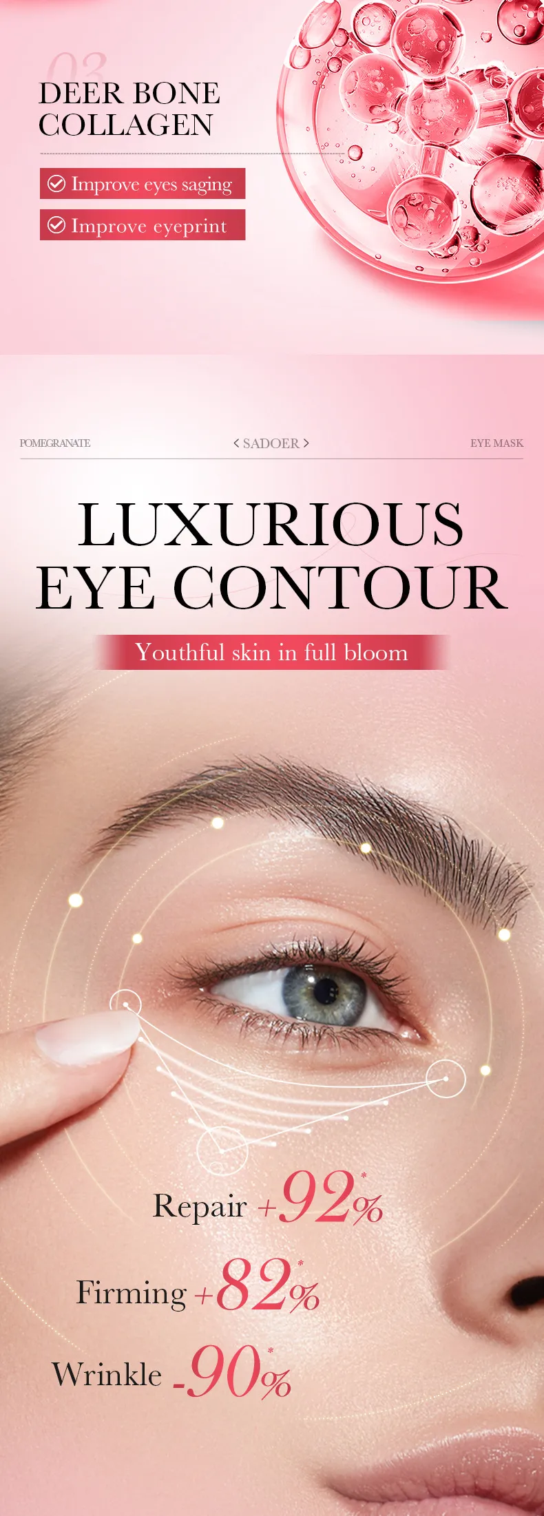 Pomegranate Collagen Eye Mask Firming & Hydrating - SADOER 6 pomegranate collagen eye SPU861602649158 15618