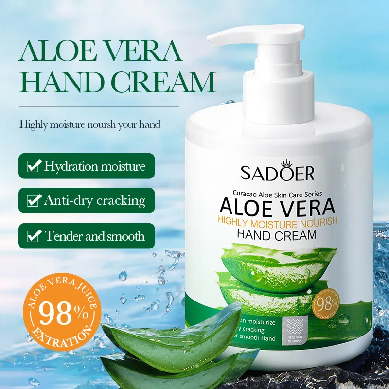 SADOER Pump Hand Cream Review: Does It Really Whiten Hands? 1 SADOER Pump Hand Cream bottle sitting on a wooden table
