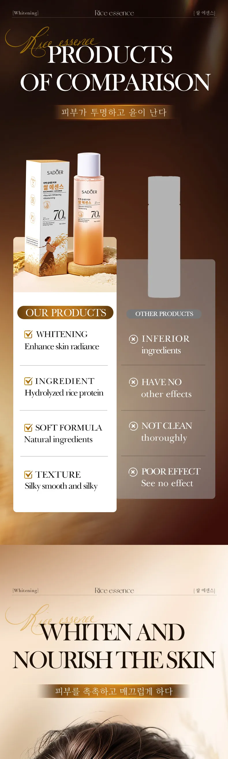 Rice Whitening Toner for Hydrating and Brightening 120ml SADOER 3 rice whitening toner SPU965259286782 21243