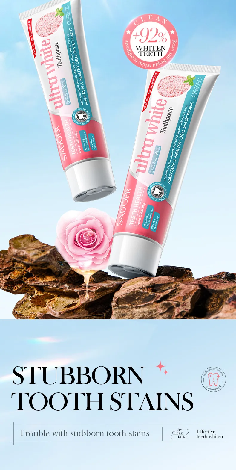 SADOER Rose Salt Whitening Toothpaste for Stain Removal & Gum Care 3 rose salt toothpaste SPU818898738847 12063