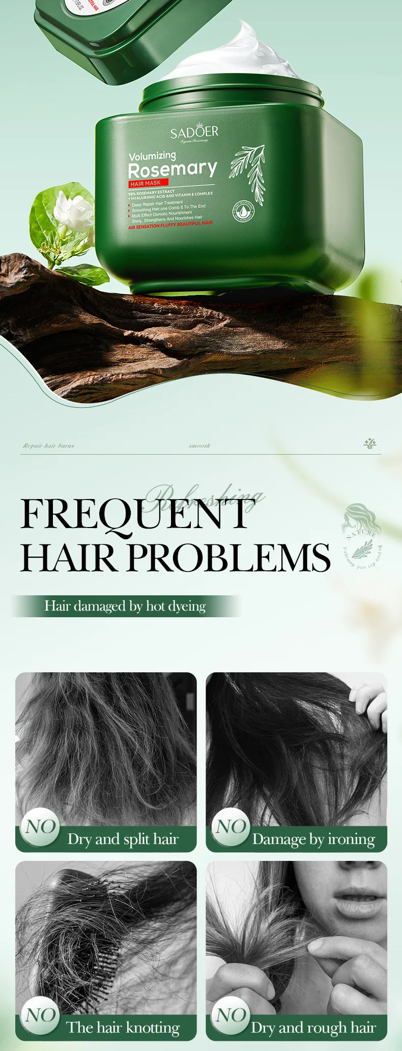 Rosemary Hair Conditioner for Repairing and Nourishing - SADOER 2 rosemary hair conditioner SPU799588674743 9915