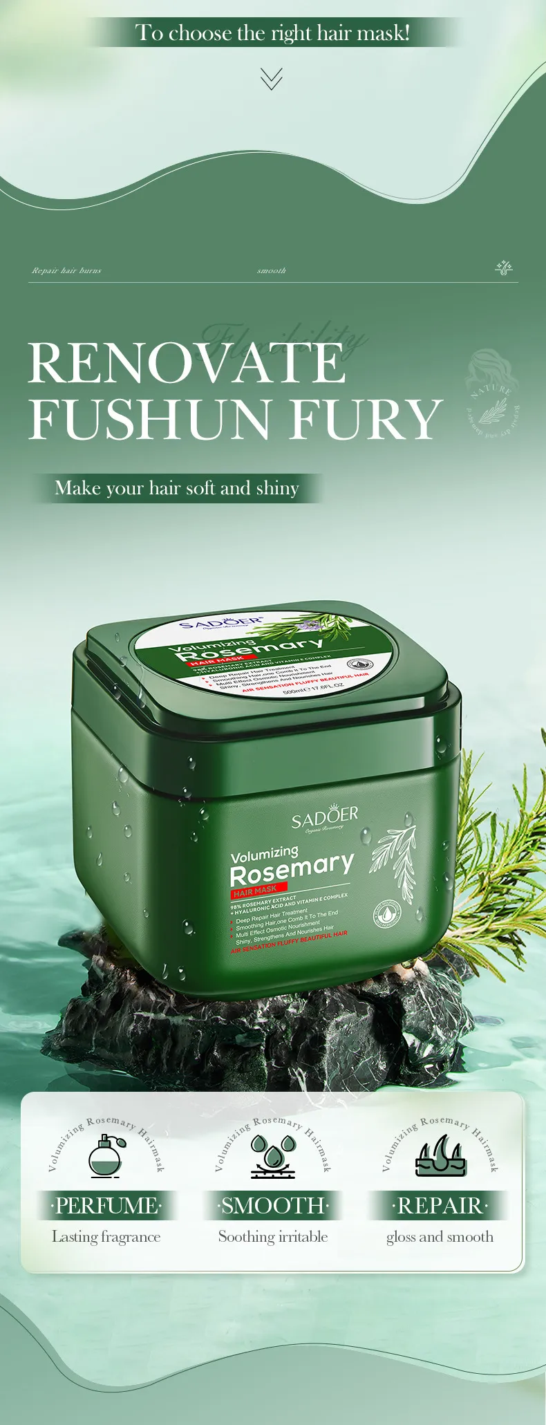 Rosemary Hair Conditioner for Repairing and Nourishing - SADOER 3 rosemary hair conditioner SPU799588674743 9916