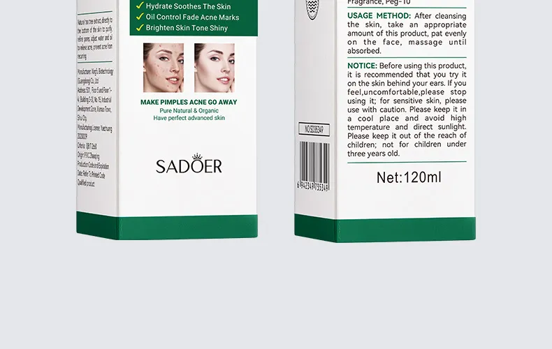 SADOER Tea Tree Skincare 5-Piece Cleansing and Hydrating Set 14 tea tree skincare set SPU717188548322 4539