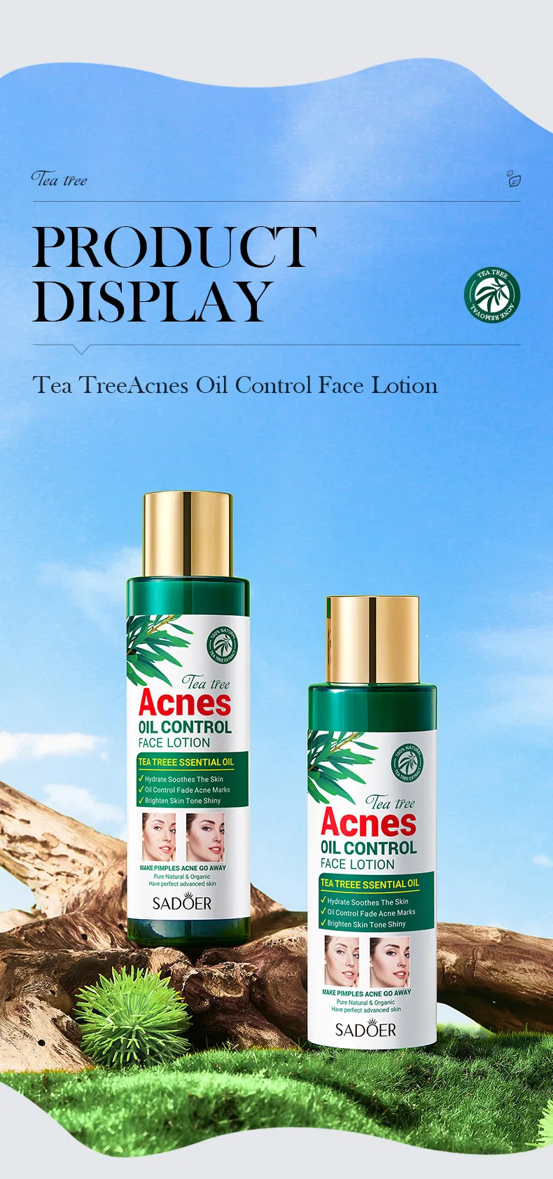 SADOER Tea Tree Skincare 5-Piece Cleansing and Hydrating Set 23 tea tree skincare set SPU717188548322 4548