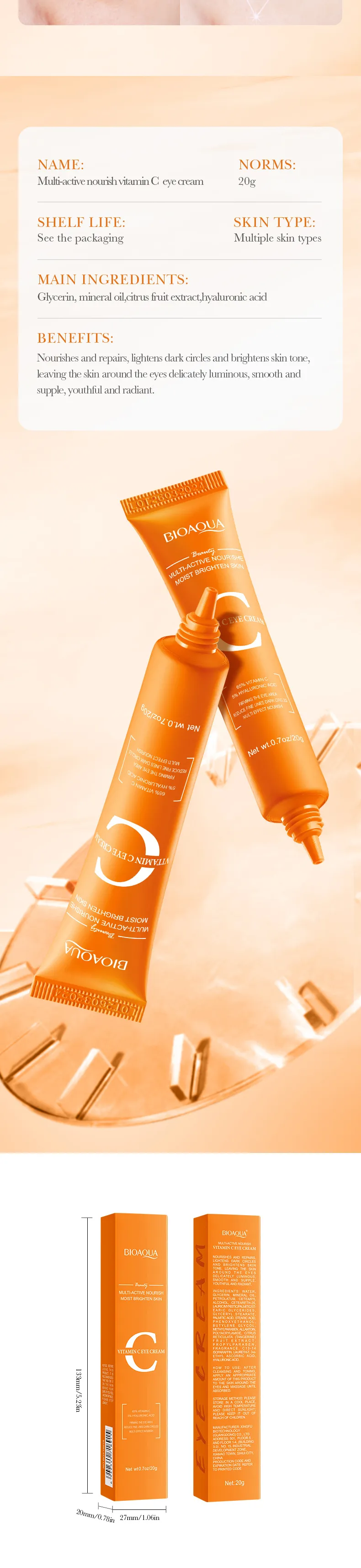 Vitamin C Eye Cream for Nourishing and Hydrating - SADOER 7 vitamin c eye cream SPU806698127470 10495