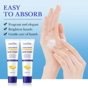 Vitamin E Hand Cream for Dry Skin with Evening Primrose - SADOER