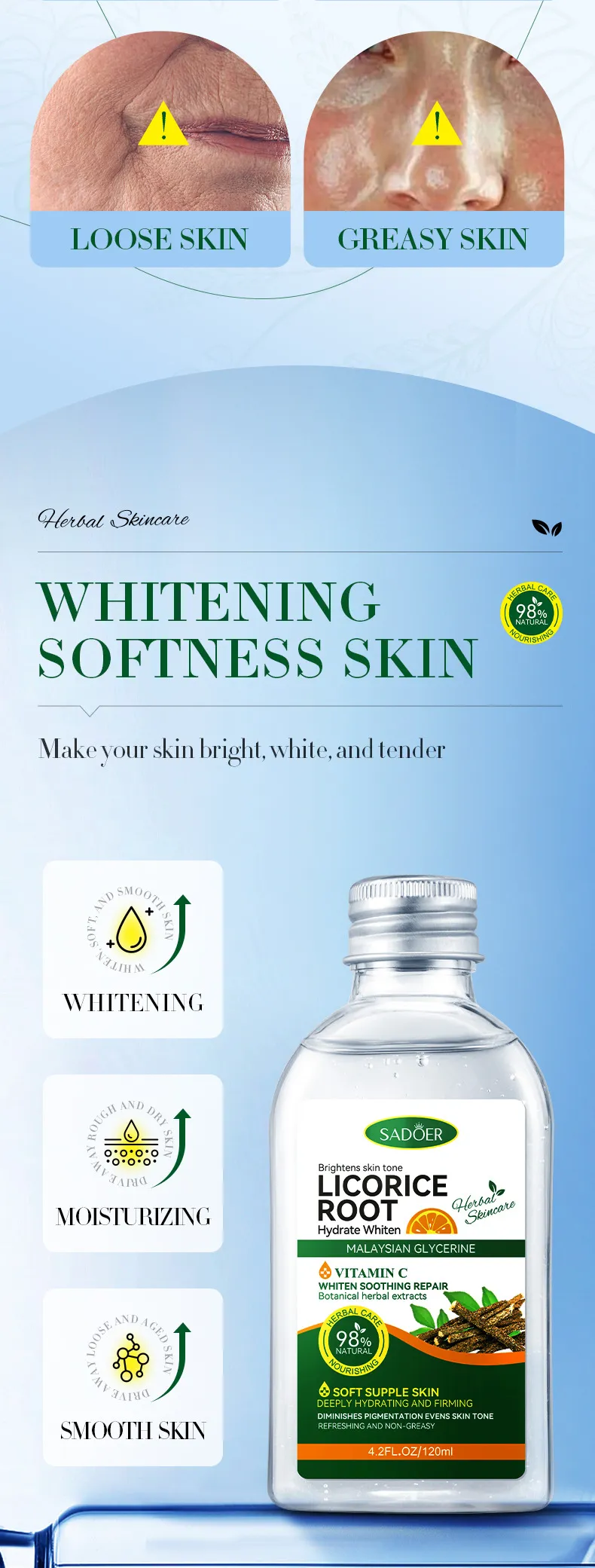 Whitening Malaysian Glycerin Licorice Brightening Oil - SADOER 3 whitening brightening oil SPU793477282800 9539