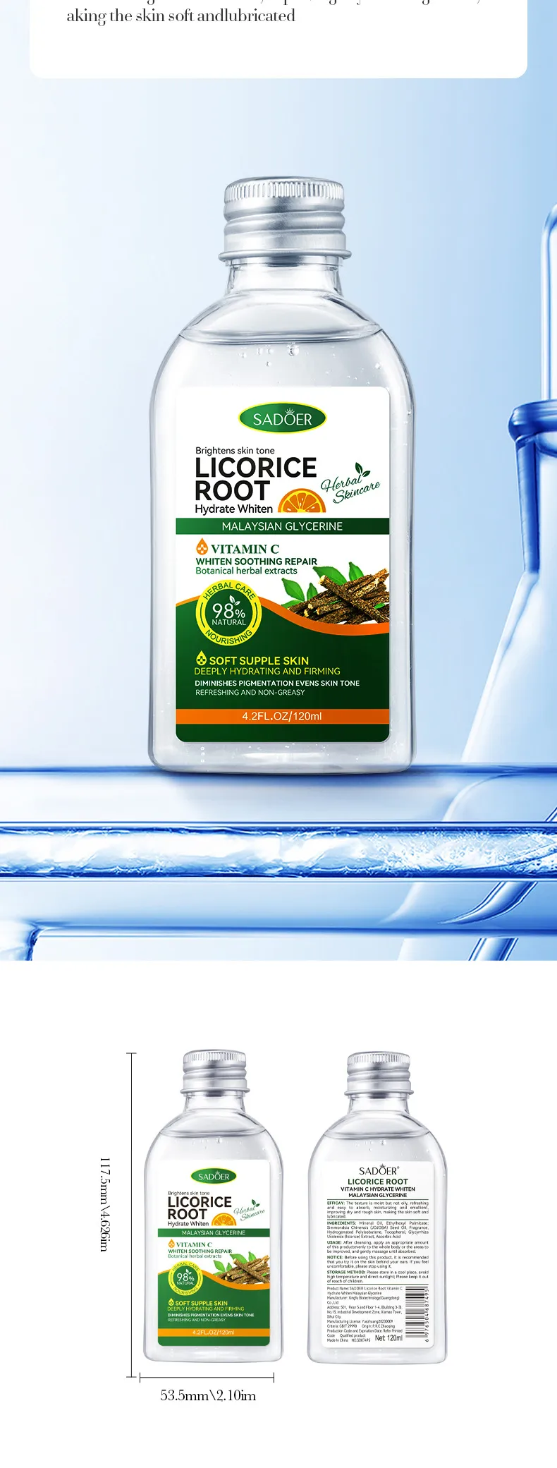 Whitening Malaysian Glycerin Licorice Brightening Oil - SADOER 10 whitening brightening oil SPU793477282800 9546