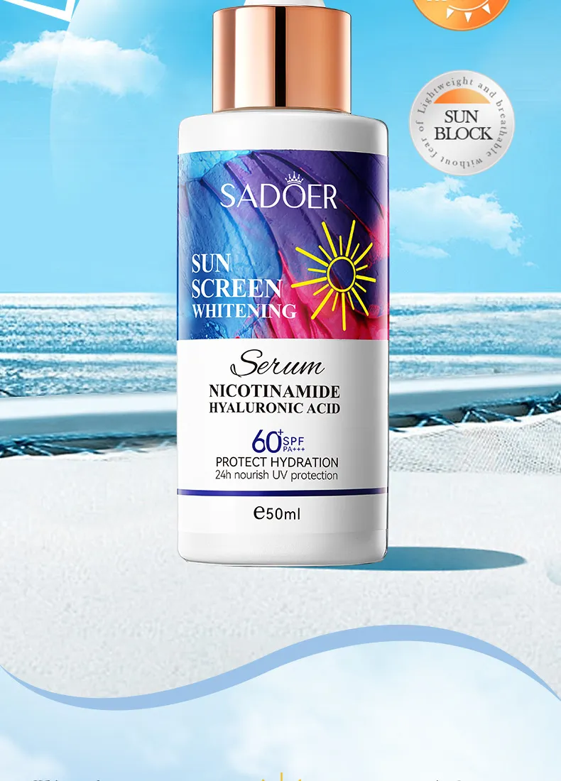 Sunscreen Whitening Serum 50ml Non-Greasy - SADOER 4 whitening sunscreen serum SPU770902330208 8214