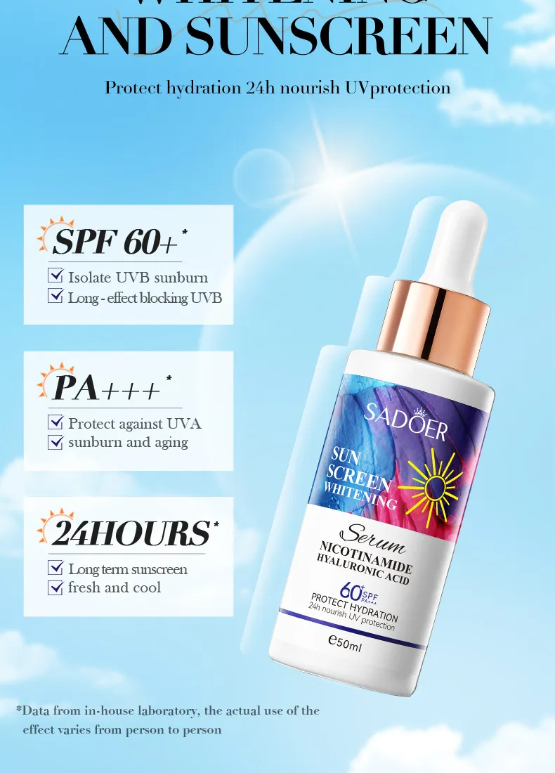 Sunscreen Whitening Serum 50ml Non-Greasy - SADOER 7 whitening sunscreen serum SPU770902330208 8217
