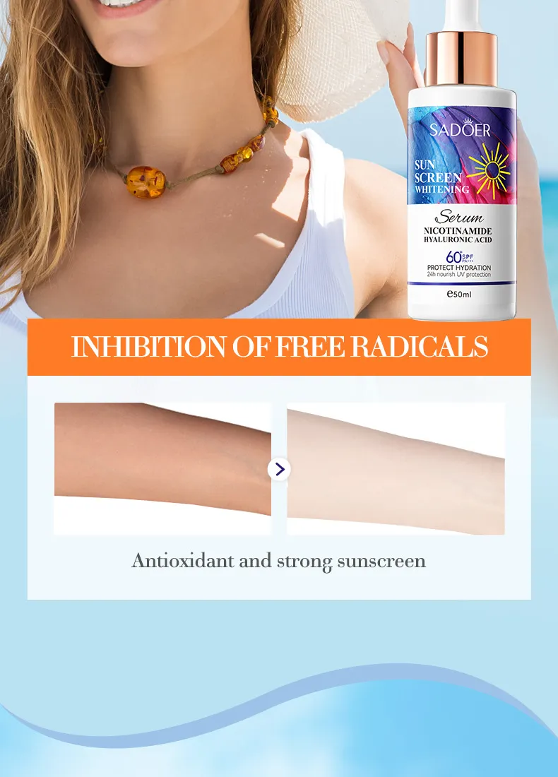 Sunscreen Whitening Serum 50ml Non-Greasy - SADOER 9 whitening sunscreen serum SPU770902330208 8219