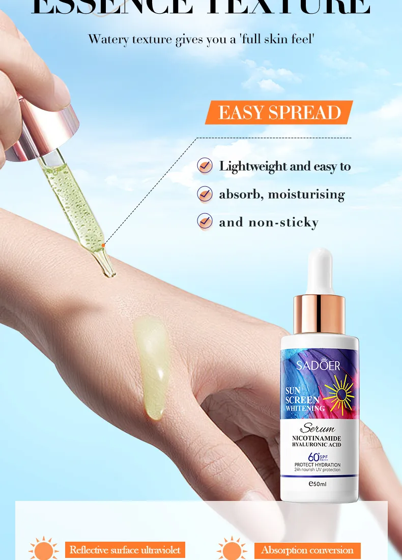 Sunscreen Whitening Serum 50ml Non-Greasy - SADOER 12 whitening sunscreen serum SPU770902330208 8222